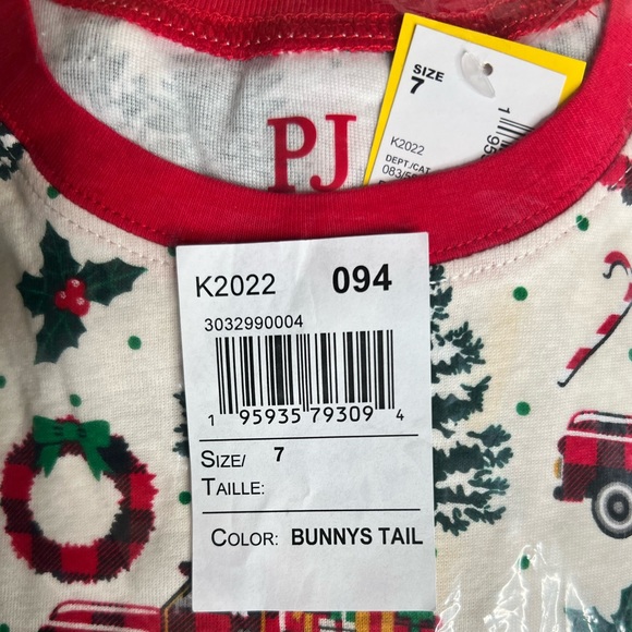 Unisex Kids Matching Family O Christmas Tree Snug Fit Cotton Pajamas-Bunnys Tail - Picture 4 of 7